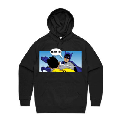 Batman slapping Robin Send it Hoodie Thumbnail