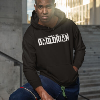 Skate Dadlorian white logo hoodie Thumbnail